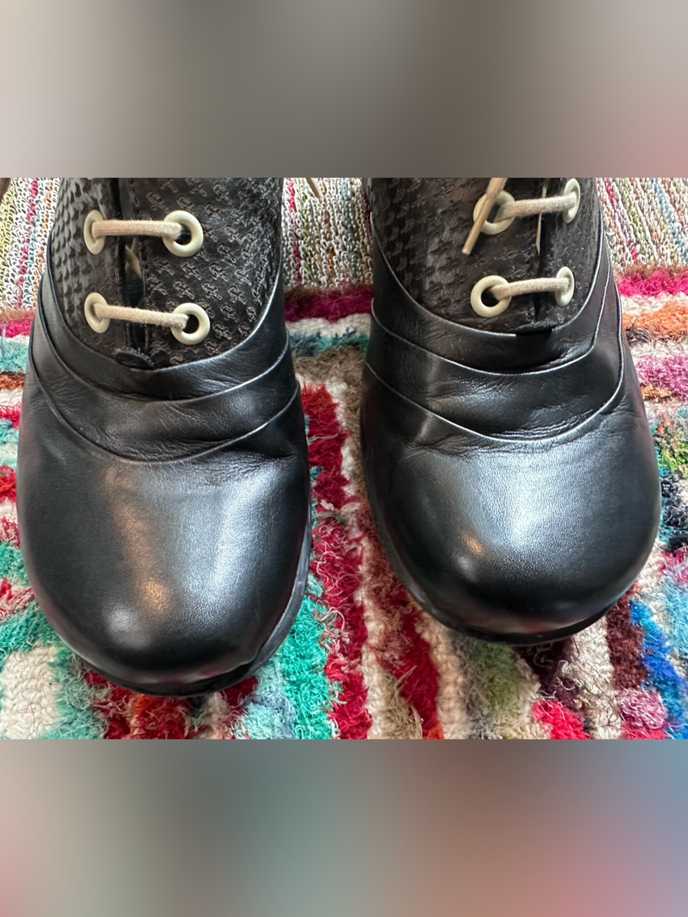 Fluevog VINTAGE EXCELLENT Hopes Promise black leather lace-up shoe -10 (fit 9.5) - Picture 11 of 16